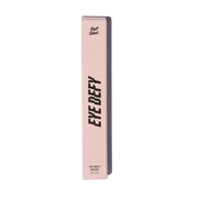 Eye Defy Zero Gravity Mascara from Half Caked in sleek pink packaging that promotes natural lash growth with biotin and peptide-infused formula for a clump-free, voluminous look.