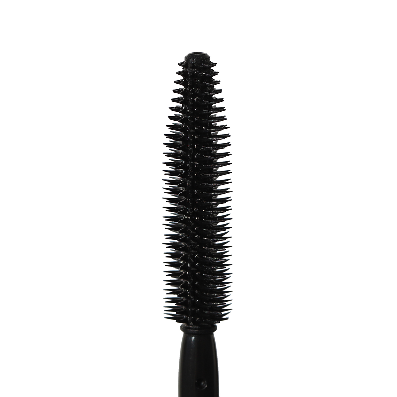 Close-up of Totally Tubular Tubing Mascara's cone-shaped applicator brush for precise lash coating and lengthening.