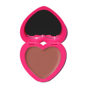 Heart-shaped compact Candy Paint Cheek + Lip Tint in shade open with integrated mirror, showcasing a buildable and blendable cream blush for a radiant, dewy finish.