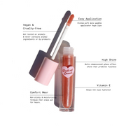 open lip gloss tube with instant crush on front - glossy set - half caked makeup