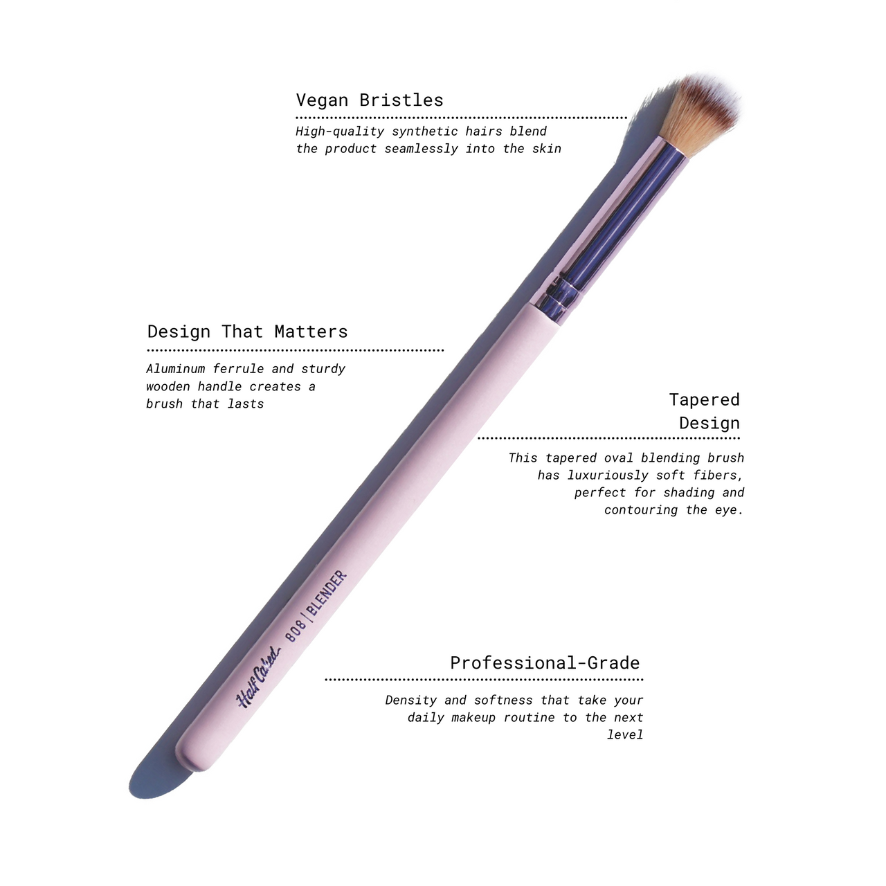 purple eyeshadow brush for blending - 808 blender brush - half caked makeup