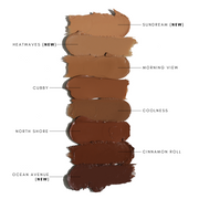 swatches of cream bronzer - Candy Paint + Defining Brush Set - half caked