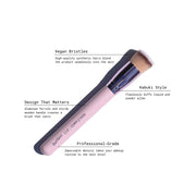 shiny purple flat-top kabuki foundation - complexion brush - half caked makeup