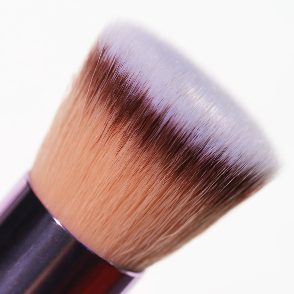 brown tan white flat-top kabuki foundation - complexion brush - half caked makeup