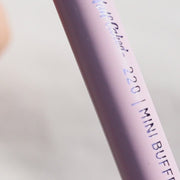 shiny purple concealer brush - mini buffer - half caked makeup
