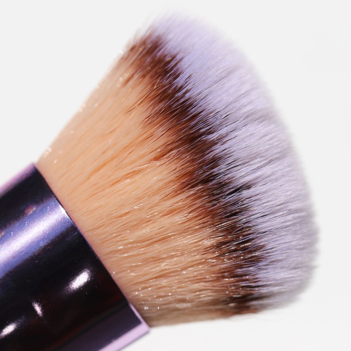 tan brown white fluffy makeup brush - defining brush - half caked makeup