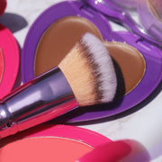 shiny purple angled contour brush on cream bronzer pan -Instant Cheekbones Set - Half Caked