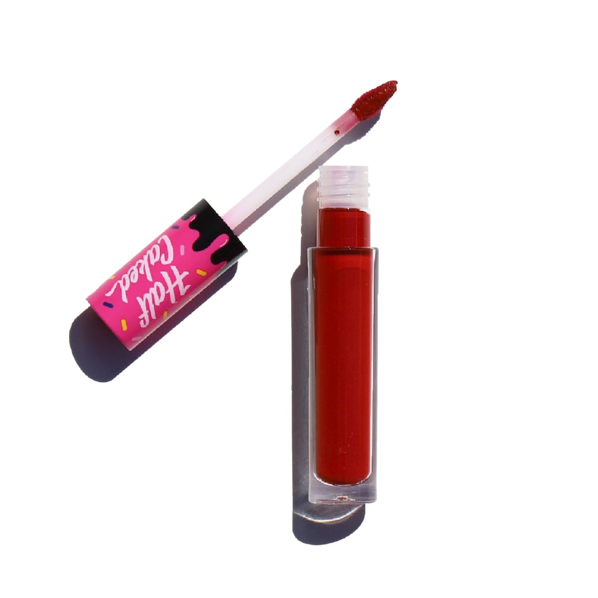 True Red lipstick in a pink frosting applicator - Lip Fondant Liquid Lipstick - Star Girl - Half Caked