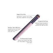 shiny purple concealer brush with tan brown and white hairs - Mini Buffer Brush - Half Caked