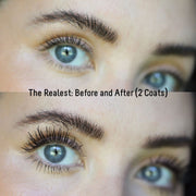 before and after mascara application on blue eyes with long eyelashes - Totally Tubular Bundle - Half Caked