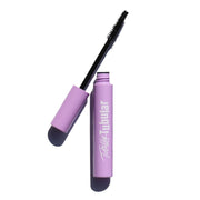 open purple mascara tube with black wire cone applicator - totally tubular mascara, the dream - half caked makeup